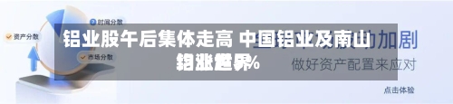 铝业股午后集体走高 中国铝业及南山铝业世界均涨超5%