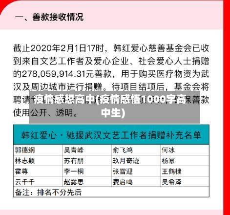 疫情感想高中(疫情感悟1000字高中生)