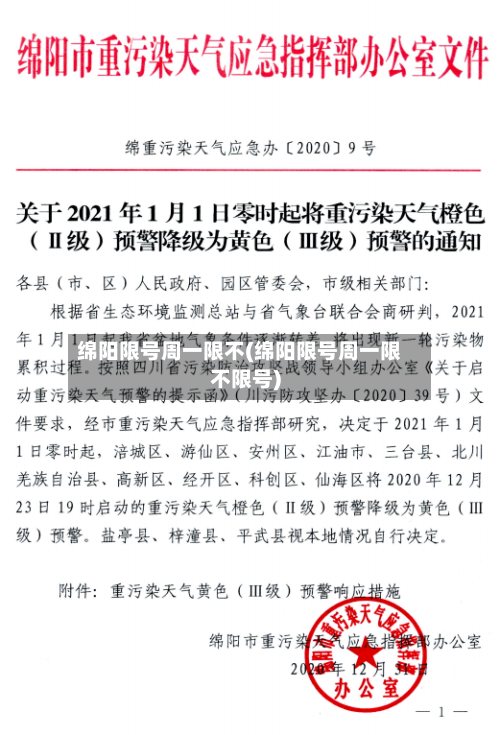 绵阳限号周一限不(绵阳限号周一限不限号)