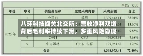 八环科技闯关北交所:营收净利双增背后毛利率持续下滑,多重风险隐现